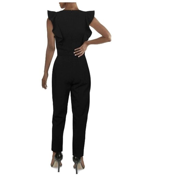 French Connection Whisper Ruffle Black Jumpsuit - Picture 6 of 12